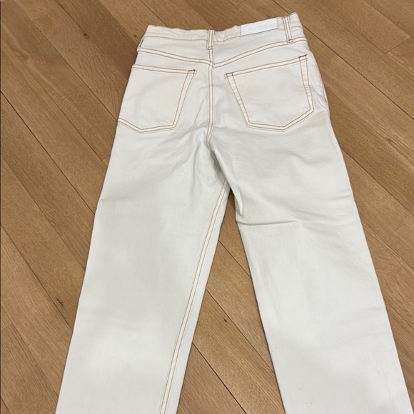 Re/Done 70s Stove Pipe White(blue tint) Straight Leg Jeans - Picture 5 of 6